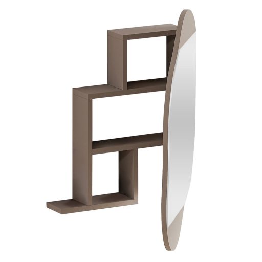 Koupelnová skříňka se zrcadlem, světle moka