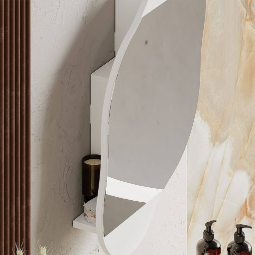 Koupelnová skříňka se zrcadlem, bílá