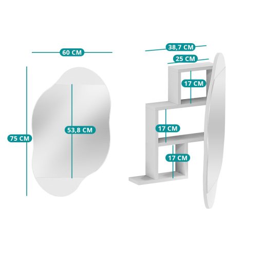 Koupelnová skříňka se zrcadlem, bílá
