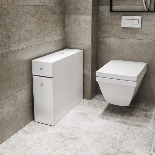 Úzká koupelnová skříňka, 60x55x20cm bílá