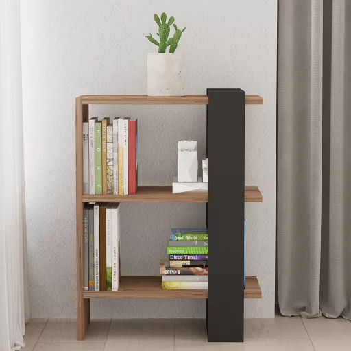 Knihovna 70x51.8x25 Antracit-Dub