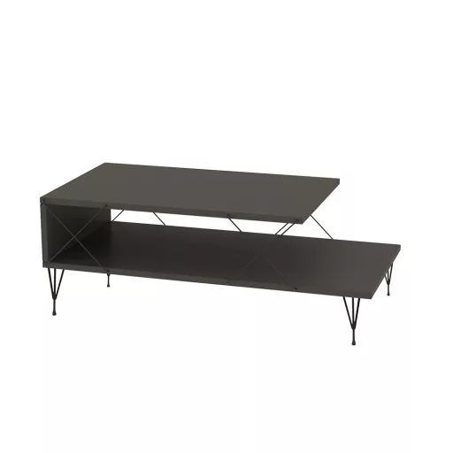 Konferenční stolek s kovovými nohami 100x40x50cm, antracit