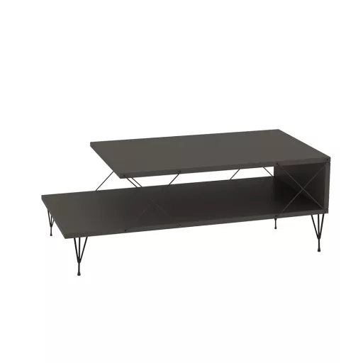 Konferenční stolek s kovovými nohami 100x40x50cm, antracit