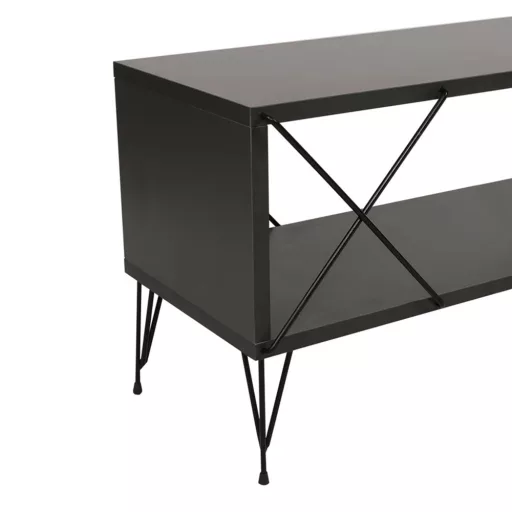 Konferenční stolek s kovovými nohami 100x40x50cm, antracit