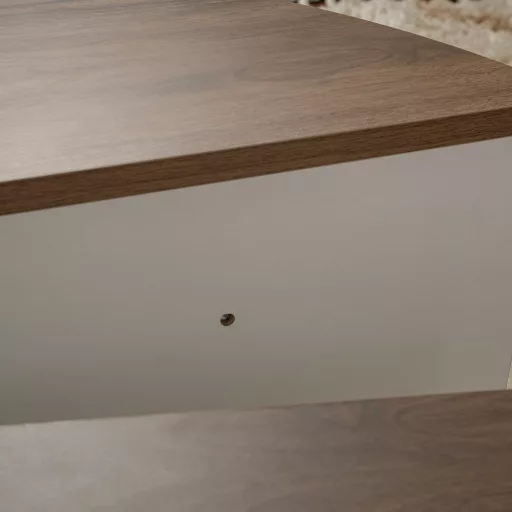 Kulatý konferenční stolek 90x30x60cm, Bílý-Ořech