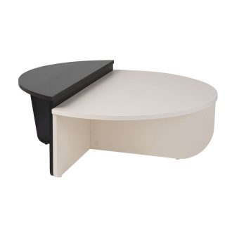 Kulatý konferenční stolek 90x30x60cm, Černobílý