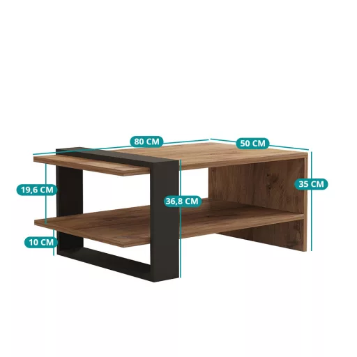 Konferenční stolek 80x35x55cm, Dub-Antracit