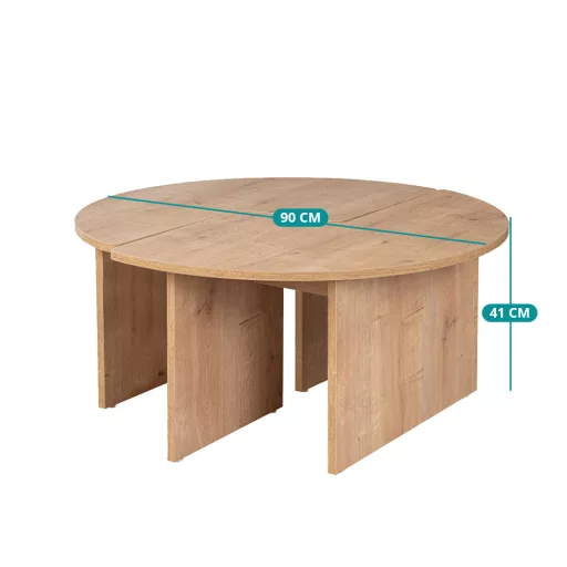 Kulatý konferenční stolek 90x41cm, Dub