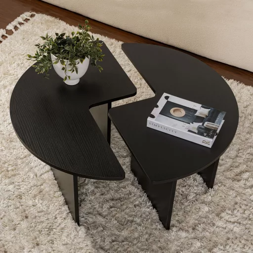 Kulatý konferenční stolek 90x41cm, černý