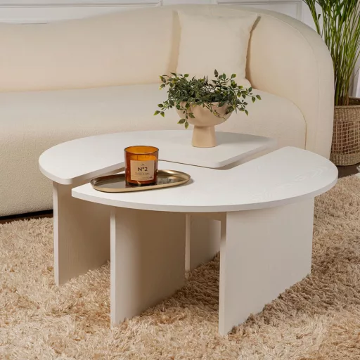 Kulatý konferenční stolek 90x41cm, bílý