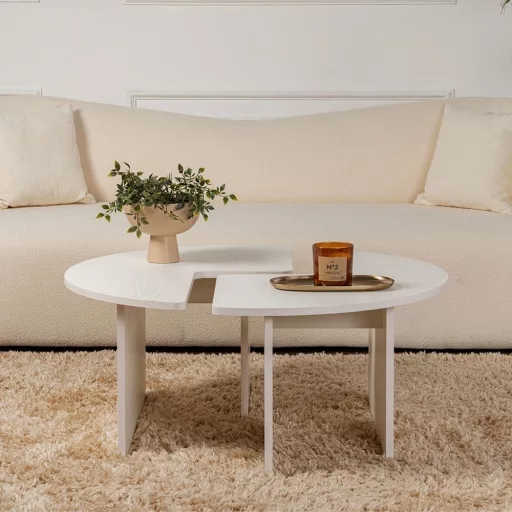 Kulatý konferenční stolek 90x41cm, bílý