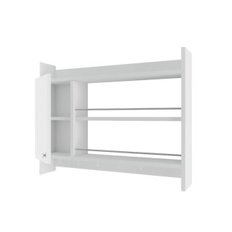 Kuchyňská nástěnná polička 85x15x65cm, bílá