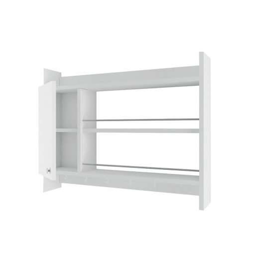 Kuchyňská nástěnná polička 85x15x65cm, bílá