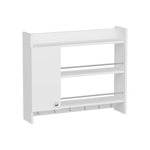 Kuchyňská nástěnná polička 85x15x65cm, bílá