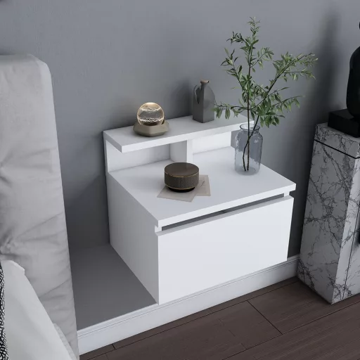 Nástěnný noční stolek 39,8x31,9x35cm, bílý