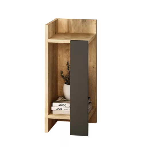 Levý noční stolek 60x25x27cm Antracit-Dub
