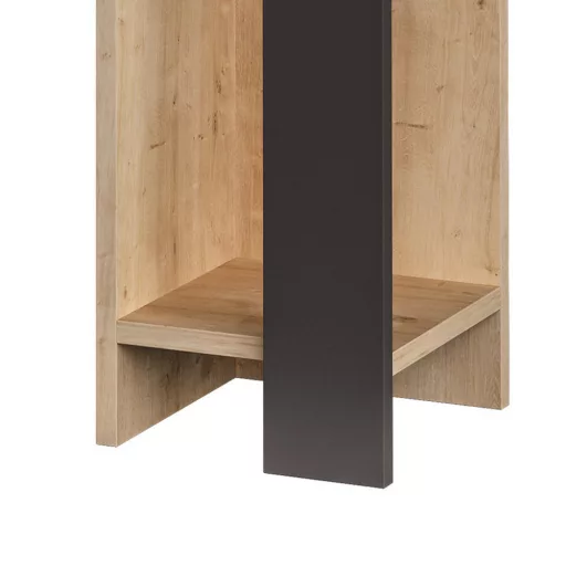 Levý noční stolek 60x25x27cm Antracit-Dub