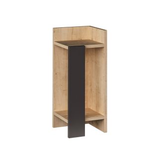 Noční stolek pravý 60x25x27cm antracitový-dub