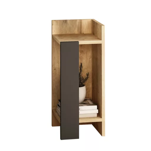 Noční stolek pravý 60x25x27cm antracitový-dub