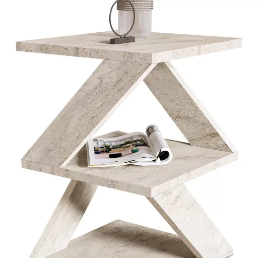 Dekorativní boční stůl, 54,2x29,6x29,6cm, mramorový efekt