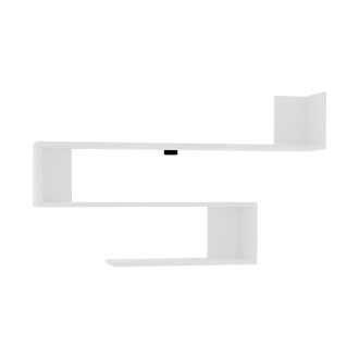 Nástěnná police 120x71x20cm, bílá