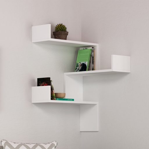 Rohová police 60x90x60cm, bílá