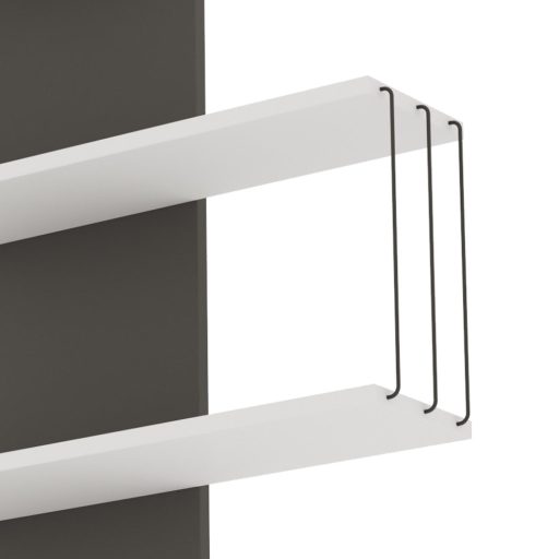 Nástěnná police 96x64x19cm, Bílá-Antracitová