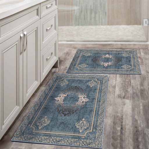 Sada koupelnových koberečků 2 kusy, modrá