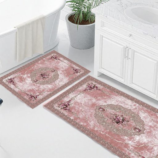 Sada koupelnových koberečků 2 kusy, pudrová