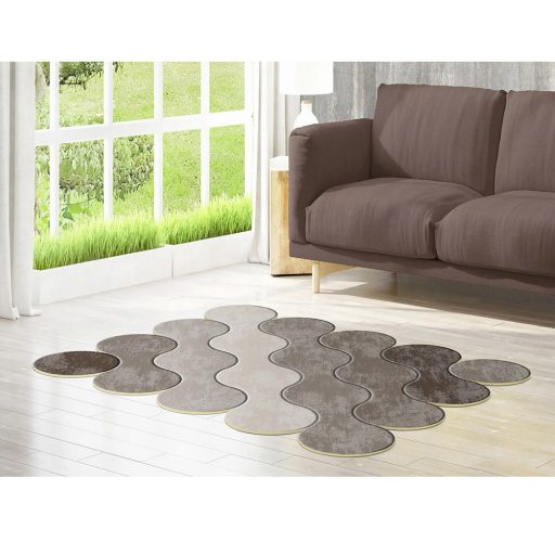 Sada koupelnových předložek s kamínkovým vzorem, hnědá