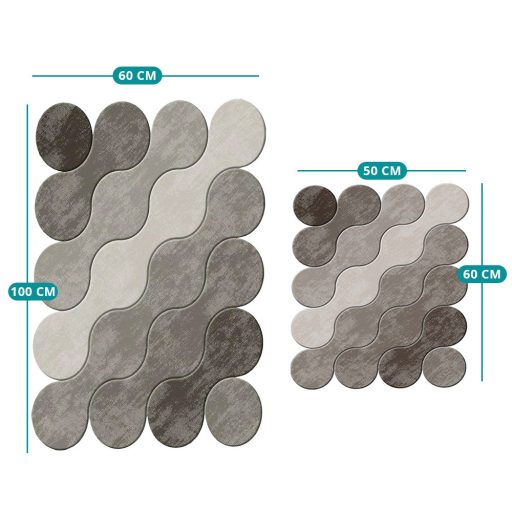 Sada koupelnových předložek s kamínkovým vzorem, hnědá