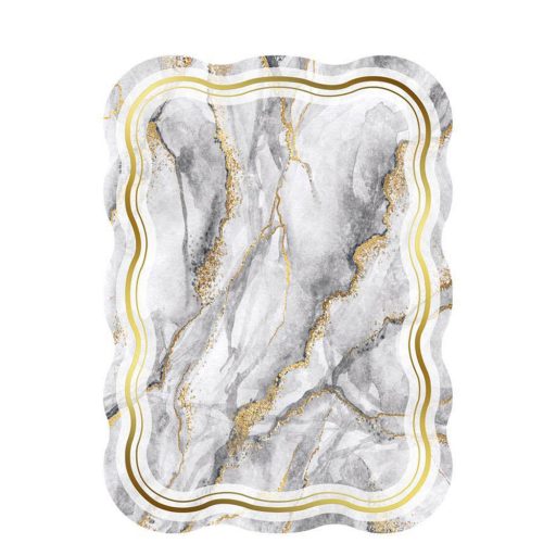 Sada koupelnových předložek s mramorovým vzorem, šedá