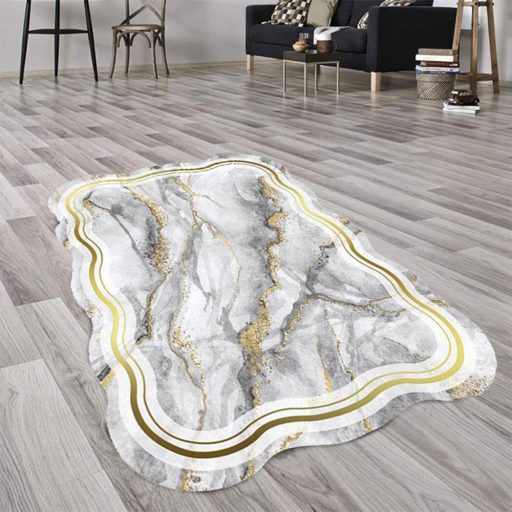 Sada koupelnových předložek s mramorovým vzorem, šedá