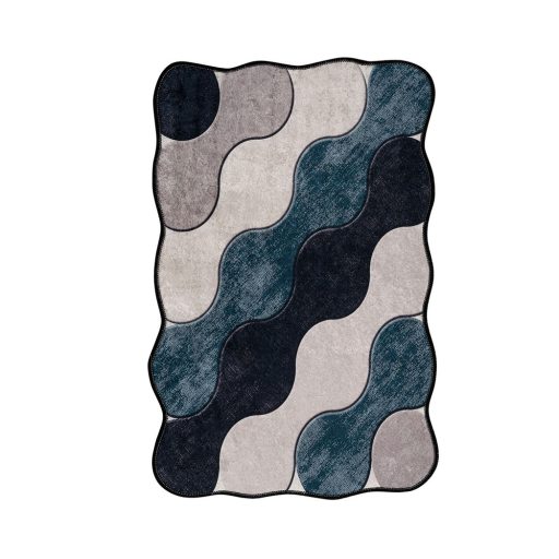 Sada koupelnových předložek s kamínkovým vzorem, modrá