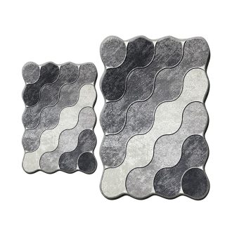 Sada koupelnových rohoží s kamenným vzorem, šedá