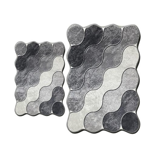 Sada koupelnových rohoží s kamenným vzorem, šedá