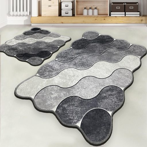 Sada koupelnových rohoží s kamenným vzorem, šedá