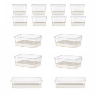 Sada na uchovávání potravin 14 kusů, šedá