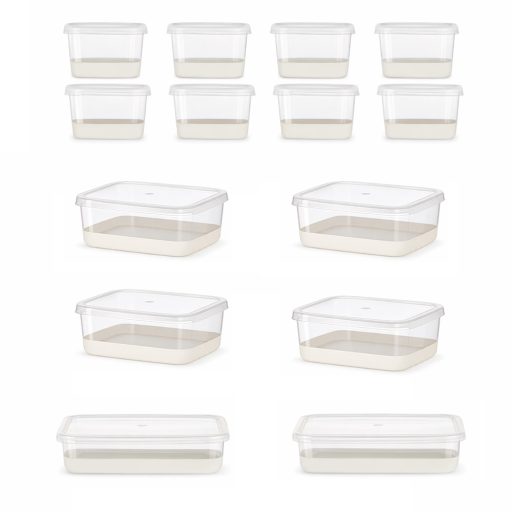 Sada na uchovávání potravin 14 kusů, šedá