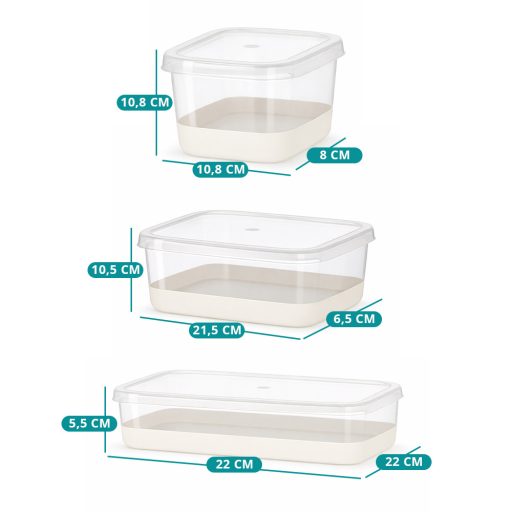 Sada na uchovávání potravin 14 kusů, šedá