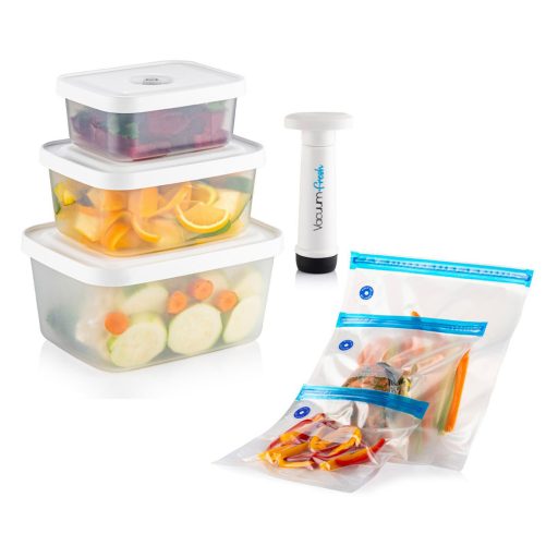 Sada vakuových úložných nádob s pumpou a sáčky, 6 kusů