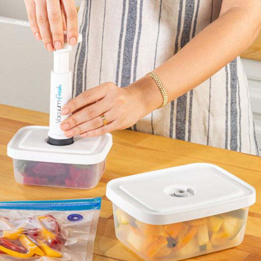 Sada vakuových úložných nádob s pumpou a sáčky, 6 kusů