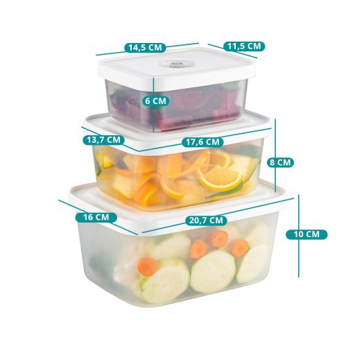 Sada vakuových úložných nádob s pumpou a sáčky, 6 kusů