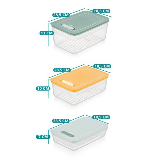 Sada boxů na uchovávání potravin s ventilací, 9 ks