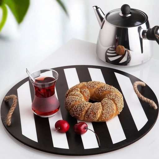 Sada podnosu a podtácků, černá a bílá