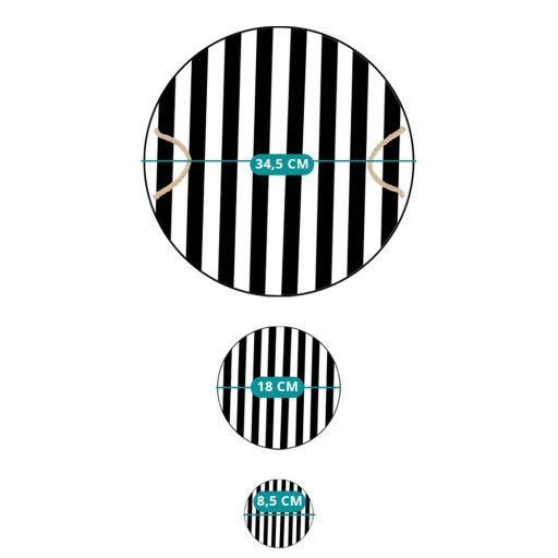 Sada podnosu a podtácků, černá a bílá