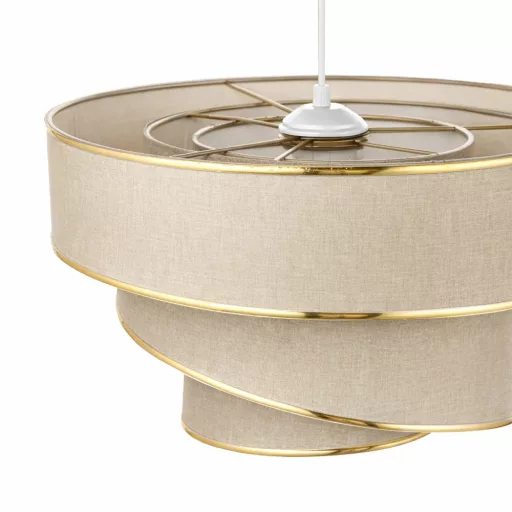 Spirálová stropní lampa, béžovo-stříbrná
