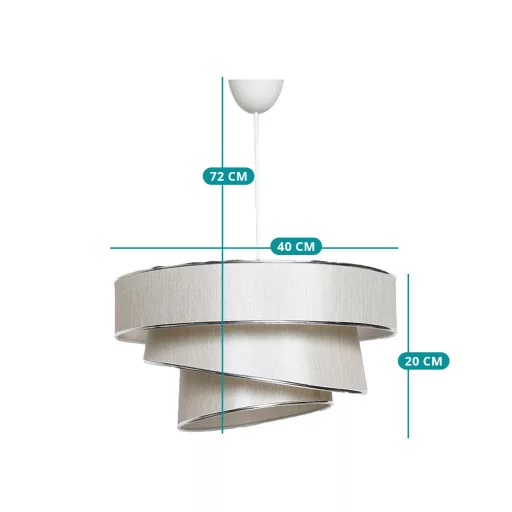 Spirálová stropní lampa, béžovo-stříbrná