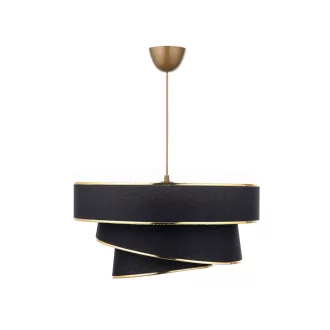 Spirálová stropní lampa, černá-zlatá