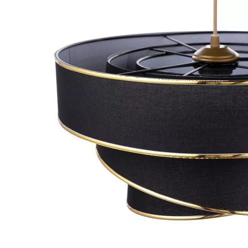 Spirálová stropní lampa, černá-zlatá